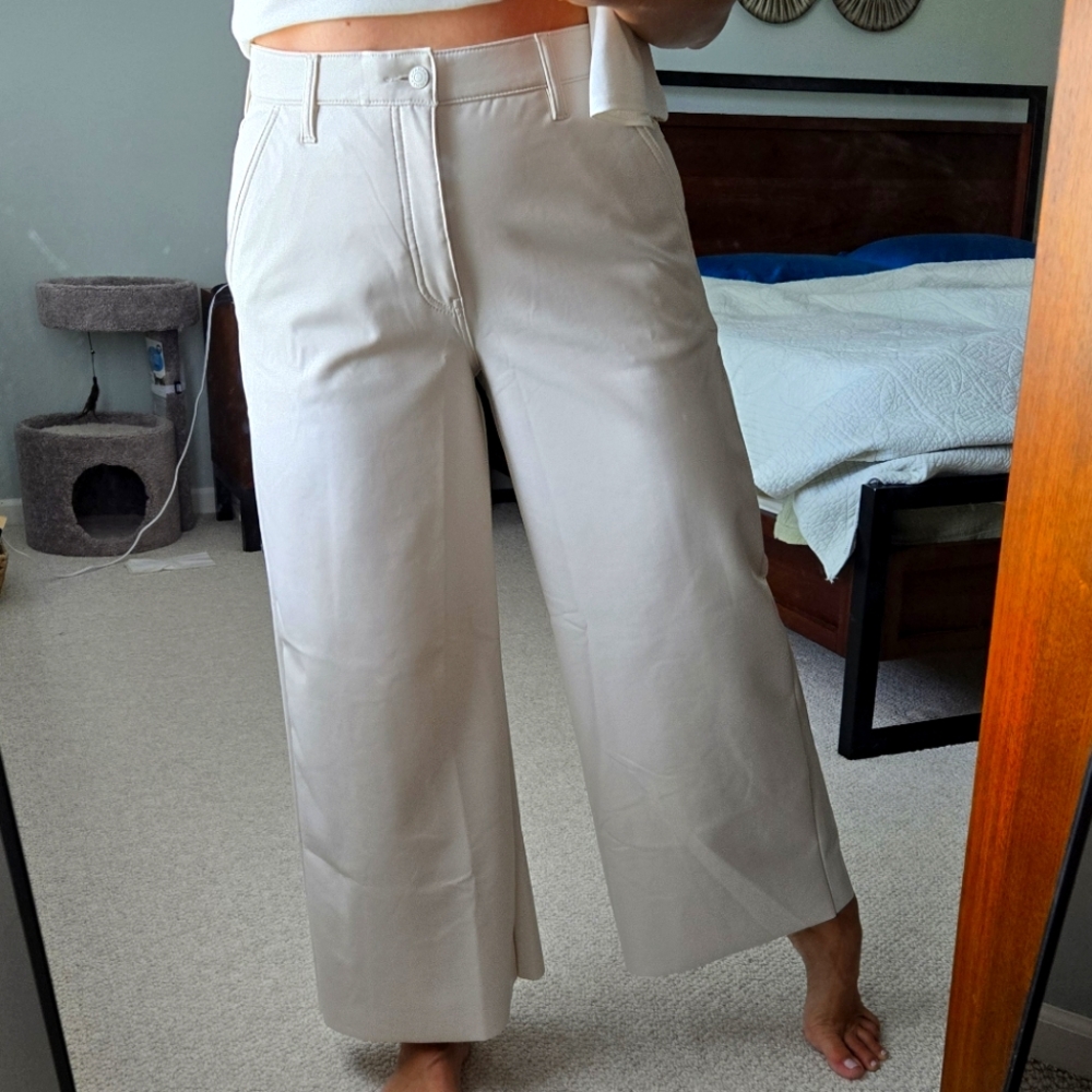 Banana Republic Factory Faux Leather Wide Leg Crop pants SIZE 30/10